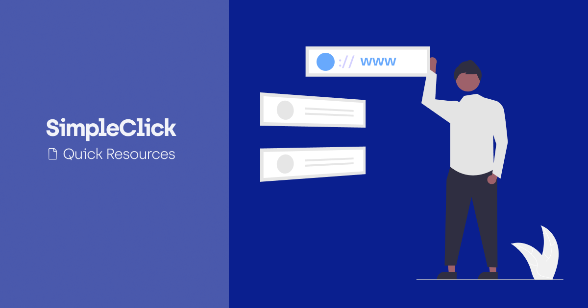 Graphic of man holding a URL on a sign