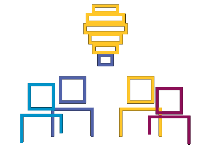 Stylized image of team generating ideas