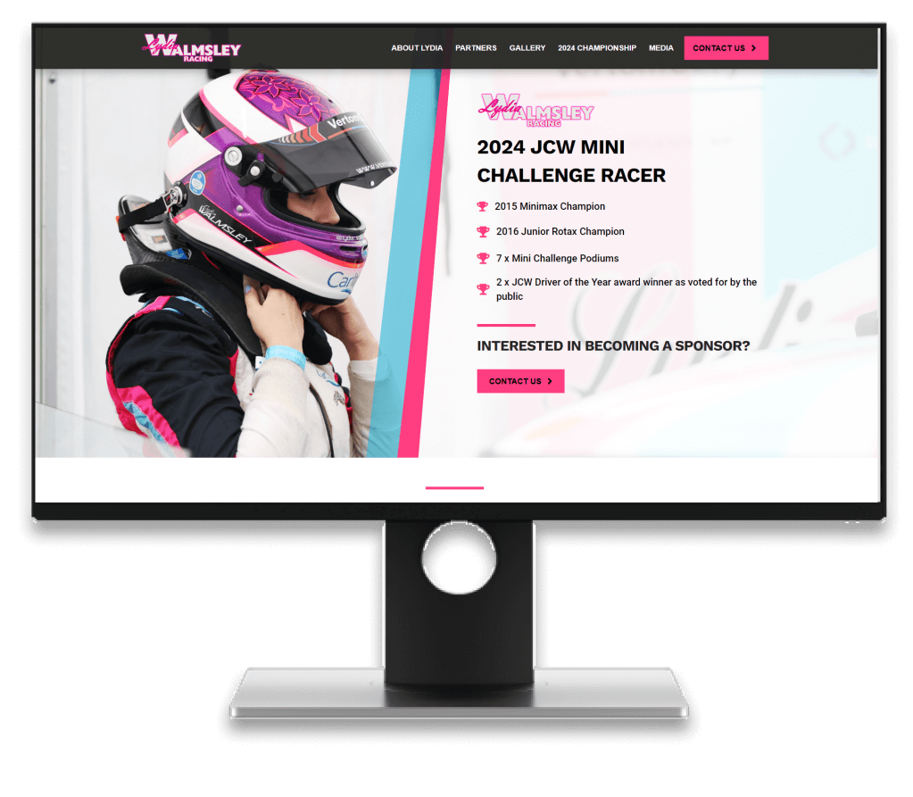 Lydia Walmsley Website displayed on a monitor