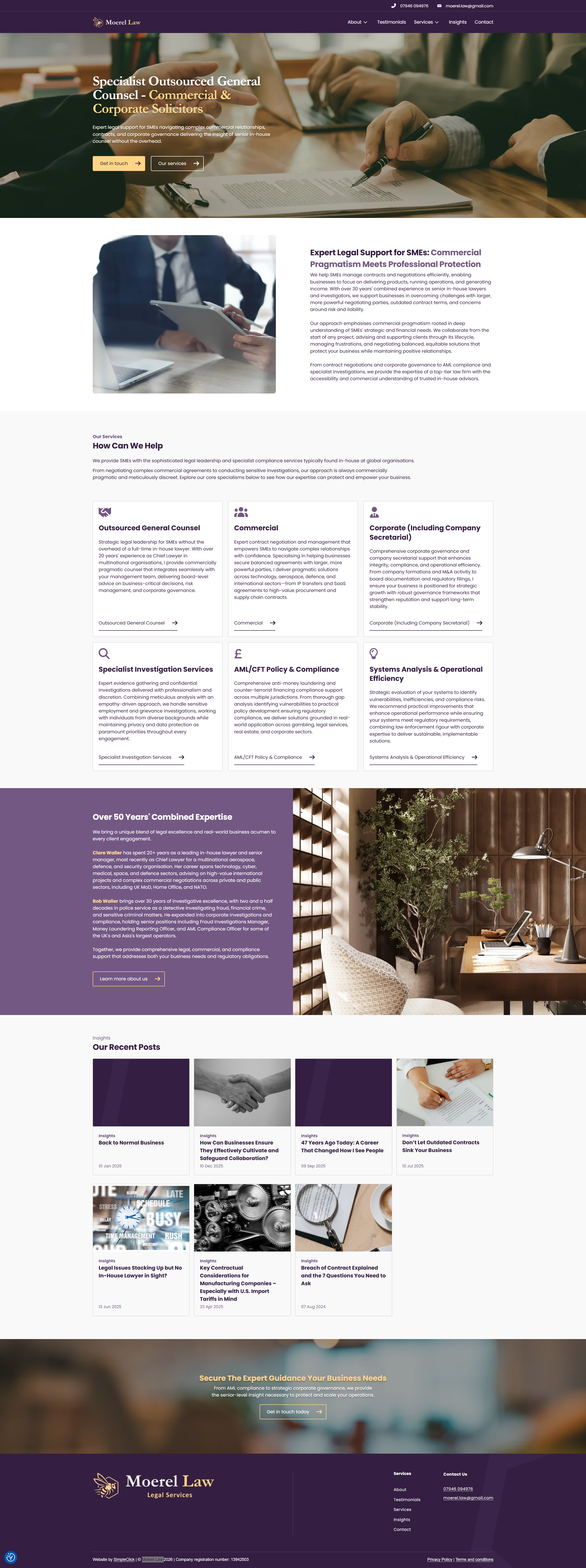 Moerel law website screen grab
